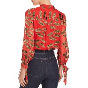 💋Alice + Olivia Lips Burnout Tie-neck Cheetah💋